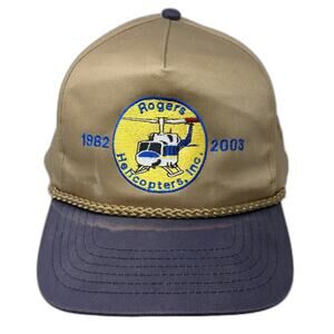 Luna Basics 5 Panel Brown Blue One Size Rogers Helicopters Inc Hat Rope Flag